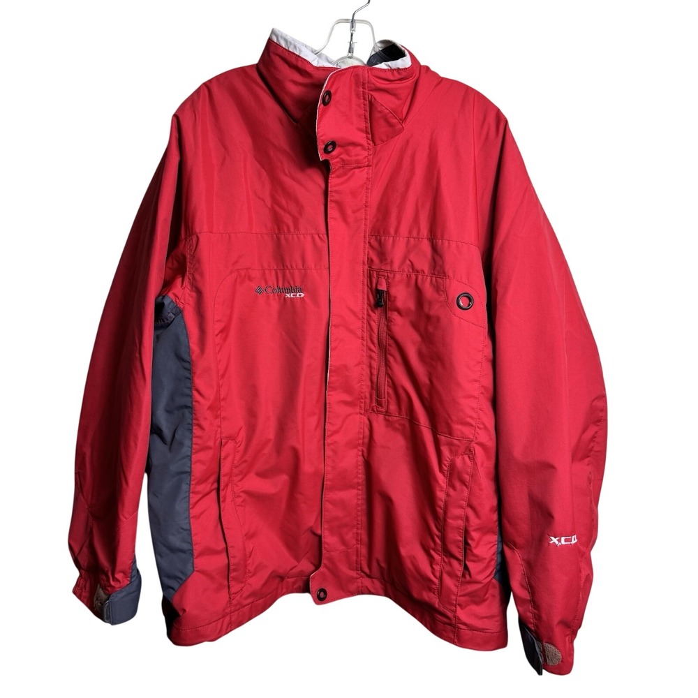 Vintage Columbia XCO Interchange Jacket Men L Red Gray Core Gorpcore Ski Rain *‎